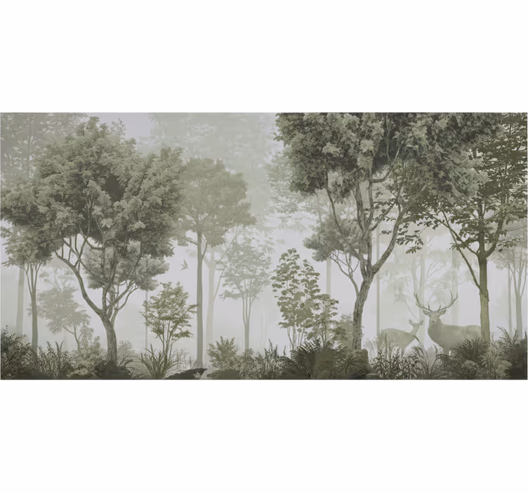 Forest wall mural tranquil nature retreat - TenStickers