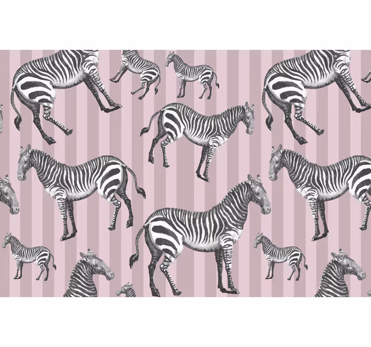 Africa wall mural vintage zebra illustration design - TenStickers