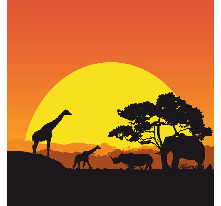 Africa wall mural african savannah landscape design - TenStickers
