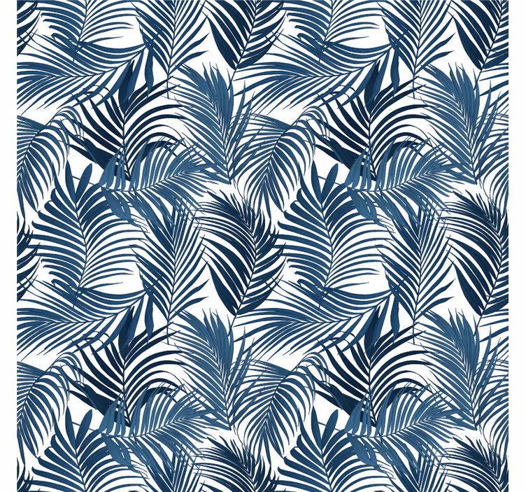 Jungle wall mural with blue palm leaves design - TenStickers
