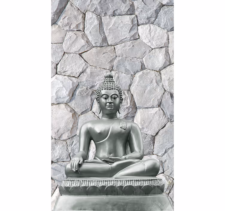 Buddha wall mural stone effect buddha - TenStickers