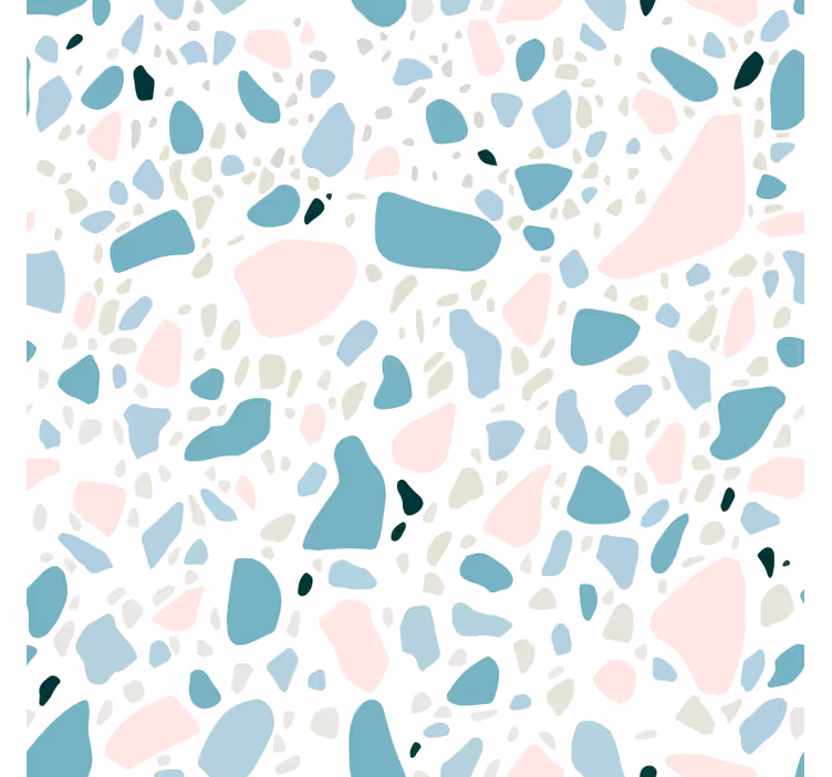 Bathroom wall mural with terrazzo tile design - TenStickers