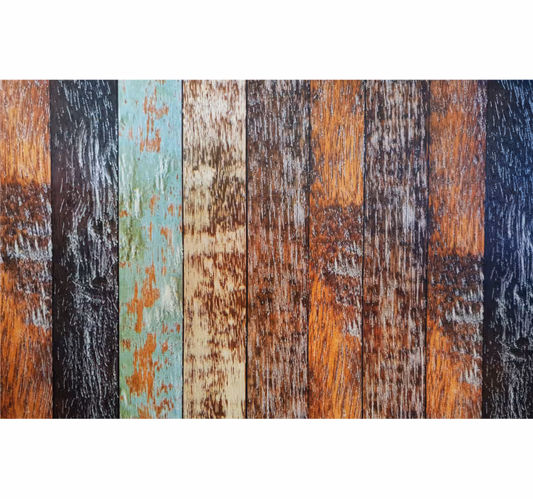Bathroom wall mural with wooden tiles design - TenStickers