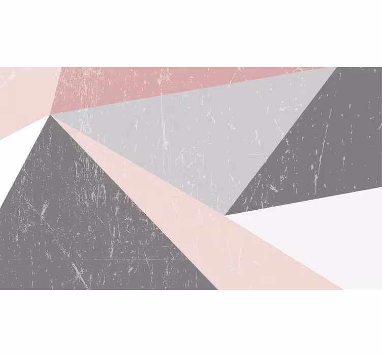 Bathroom wall mural in geometric triangular tones - TenStickers
