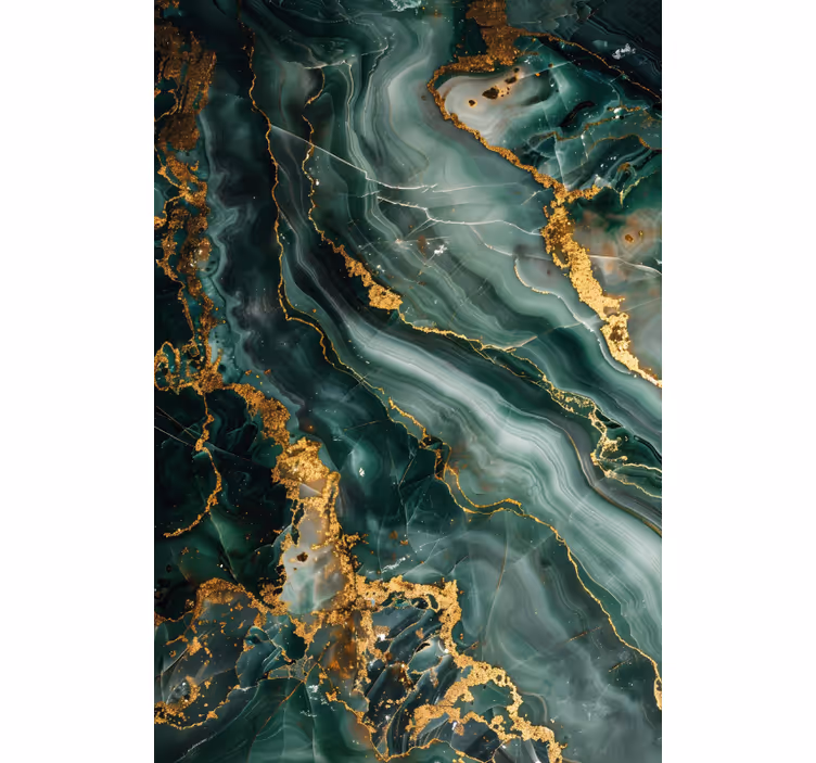 Bathroom wall mural luxurious green marble design - TenStickers