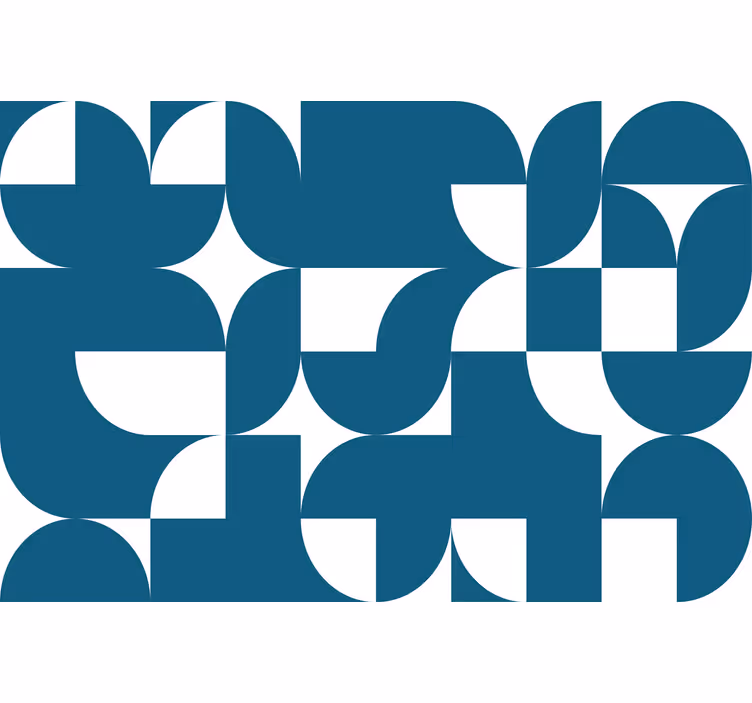 Kitchen wall mural blue circle geometric pattern - TenStickers
