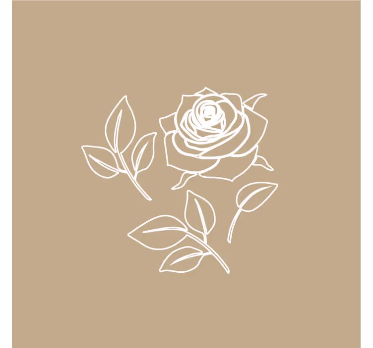 Beige wall mural detailed rose pattern on beige background - TenStickers