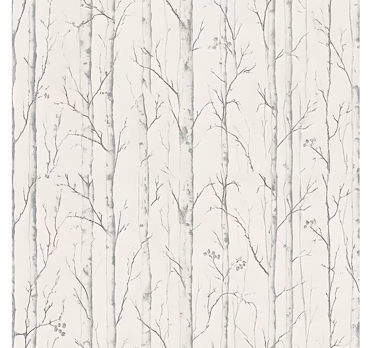Beige wall mural swedish birch design - TenStickers