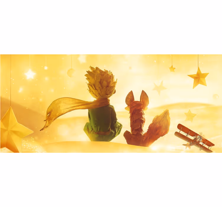Yellow wall mural the little prince design - TenStickers