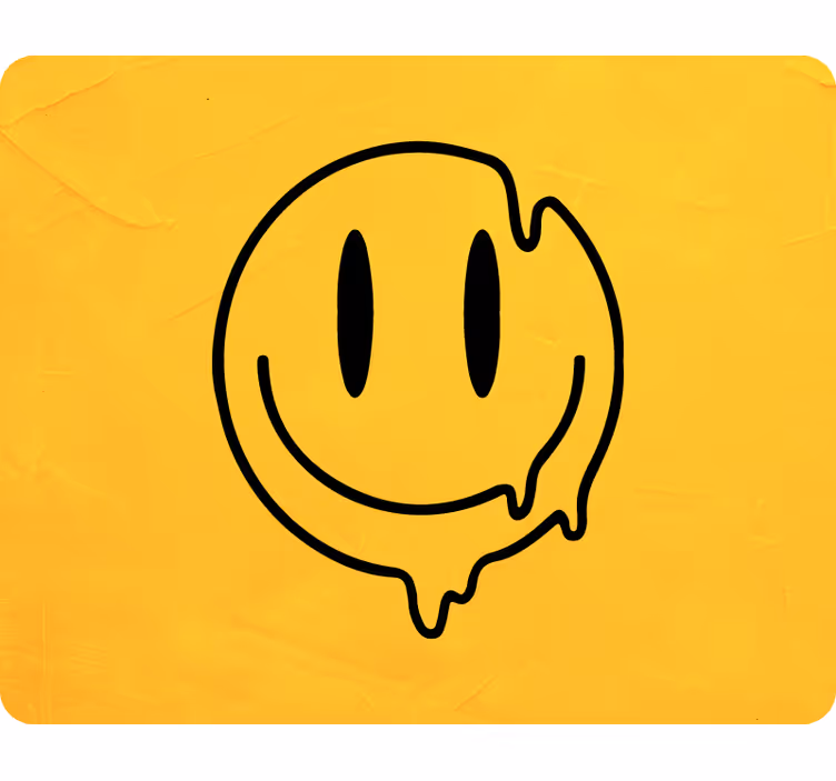 Yellow wall mural liquid smiley face icon - TenStickers