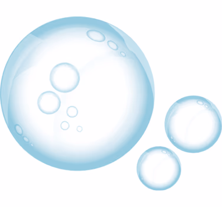 White wall mural bubble trio decorative vinyl - TenStickers