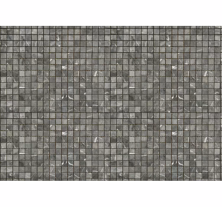 Grey wall mural with black tile design - TenStickers