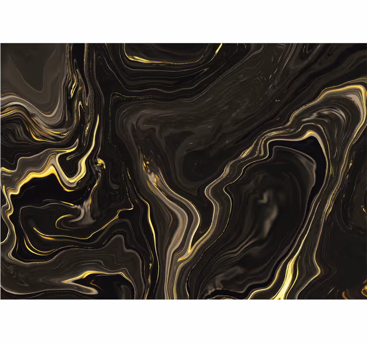 Black wall mural with black and gold marble design - TenStickers