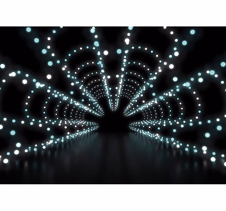 Black wall mural abstract light explosion - TenStickers