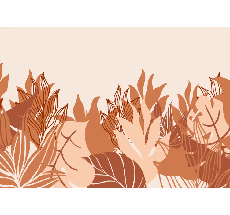 Terracotta wall mural tropical landscape - TenStickers