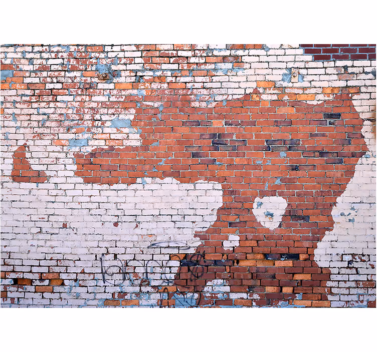 Hallway mural cracked brick texture wall mural - TenStickers