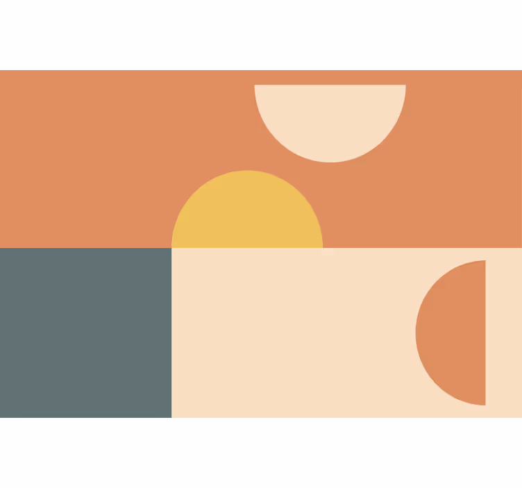 Hallway wall mural semi-circles and rectangles art - TenStickers