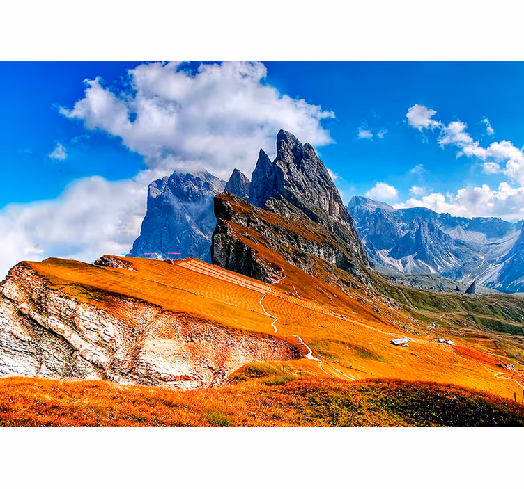 Hallway wall mural in landscape hill aesthetic colors - TenStickers
