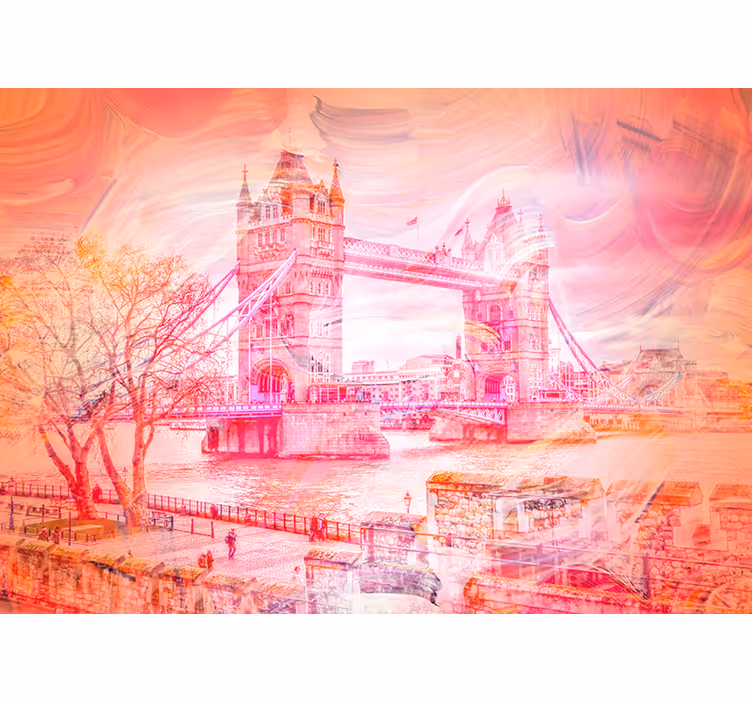 London wall mural london bridge contrast - TenStickers