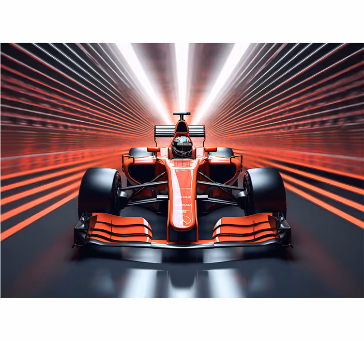 Red wall mural red formula one racing design - TenStickers
