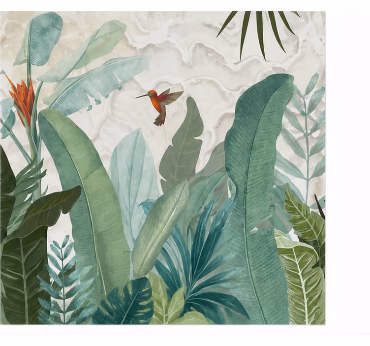 Nature wall mural hummingbird in jungle artwork - TenStickers