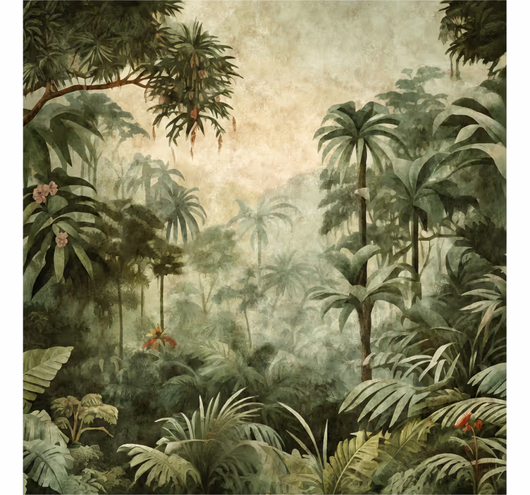 Nature wall mural rainforest plant perspective - TenStickers
