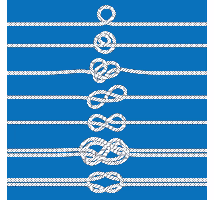 Blue wall mural nautical knots - TenStickers
