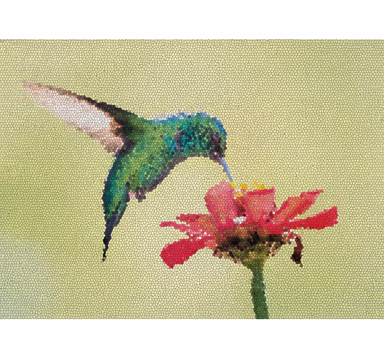 Hallway wall mural colorful bird mosaic - TenStickers