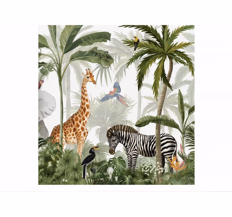 Nature wall mural jungle animals - TenStickers