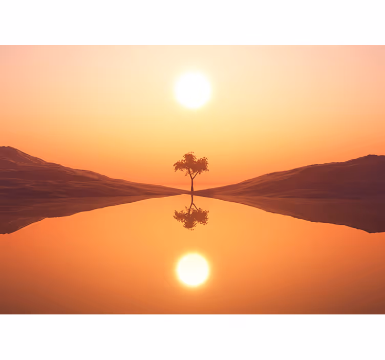 Tree at sunset tree wall mural - TenStickers