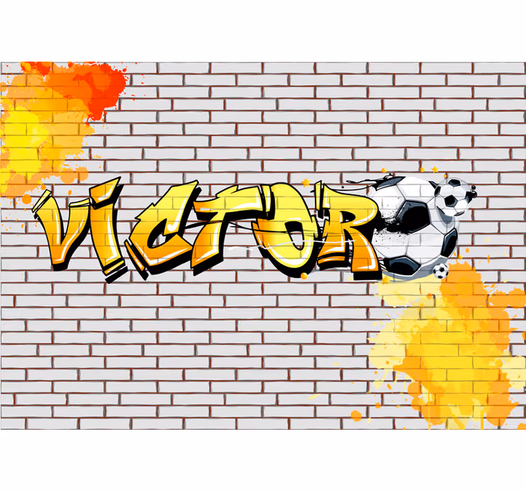 Football custom brick design urban wall mural - TenStickers
