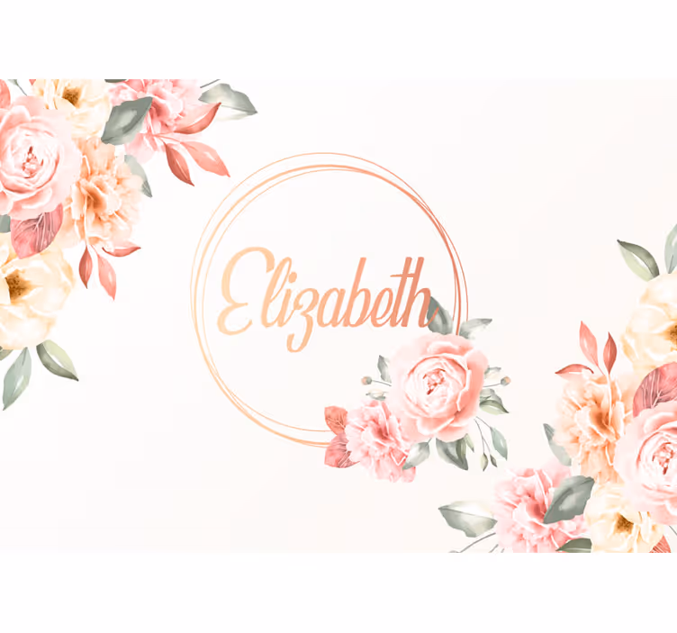 Flower wall mural custom botanical design - TenStickers