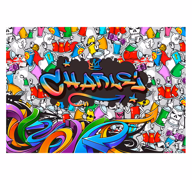 Urban wall mural custom name graffiti art - TenStickers