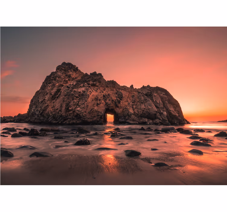 Rocky Coast Sunset landscape wall mural - TenStickers