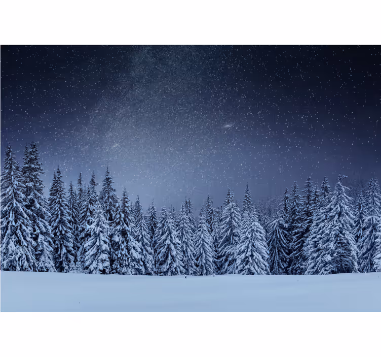 White trees blue sky tree mural - TenStickers