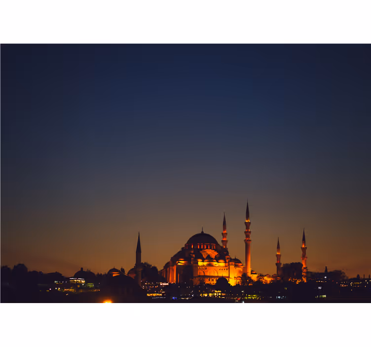 Big mosque in the city wall mural - TenStickers