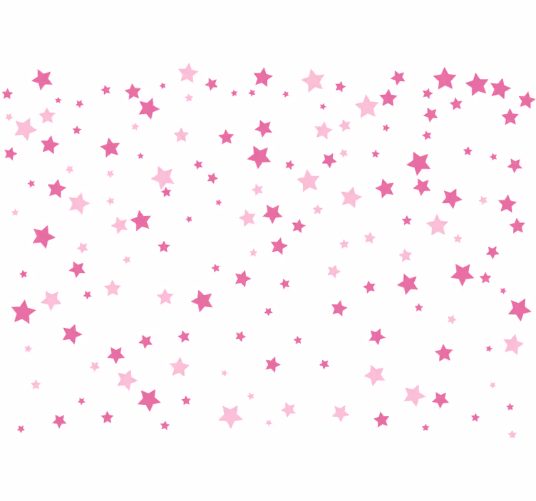 Pink falling stars Nursery Mural - TenStickers