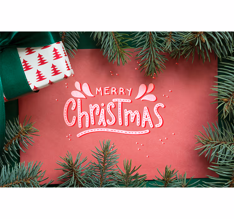 Christmas wall mural merry christmas greeting - TenStickers