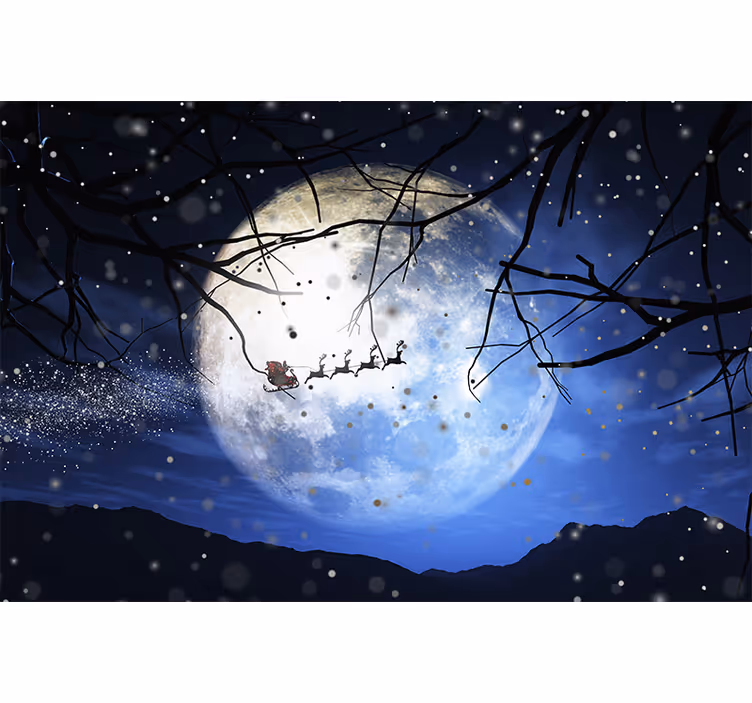Santa's Night Journey christmas wall mural - TenStickers