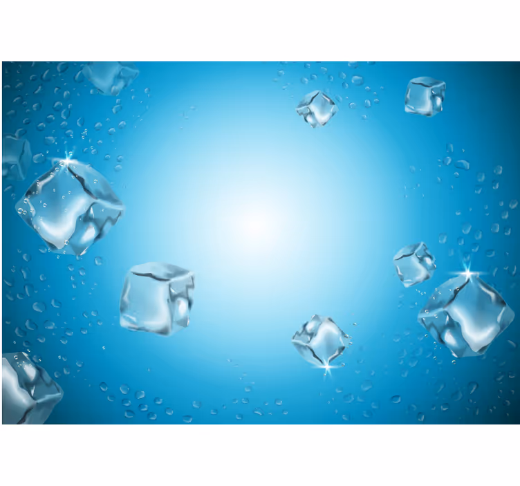 Ice Cubes and Water texture and pattern wall mural - TenStickers