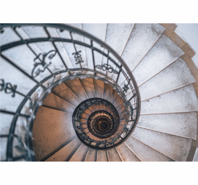 City wall mural spiral staircase design - TenStickers