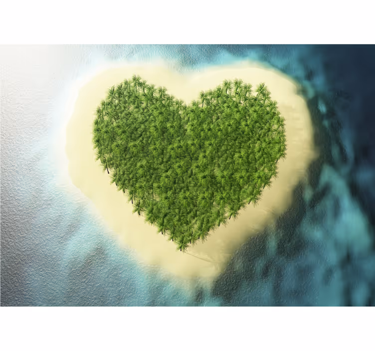 Love wall mural heart-shaped haven - TenStickers
