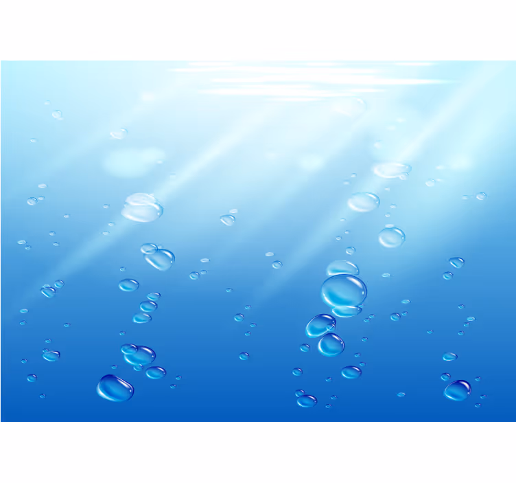 Nature wall mural underwater bubble scene - TenStickers