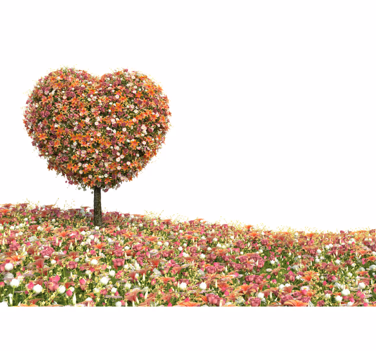 Heart-Shaped Floral Tree flower wall mural - TenStickers