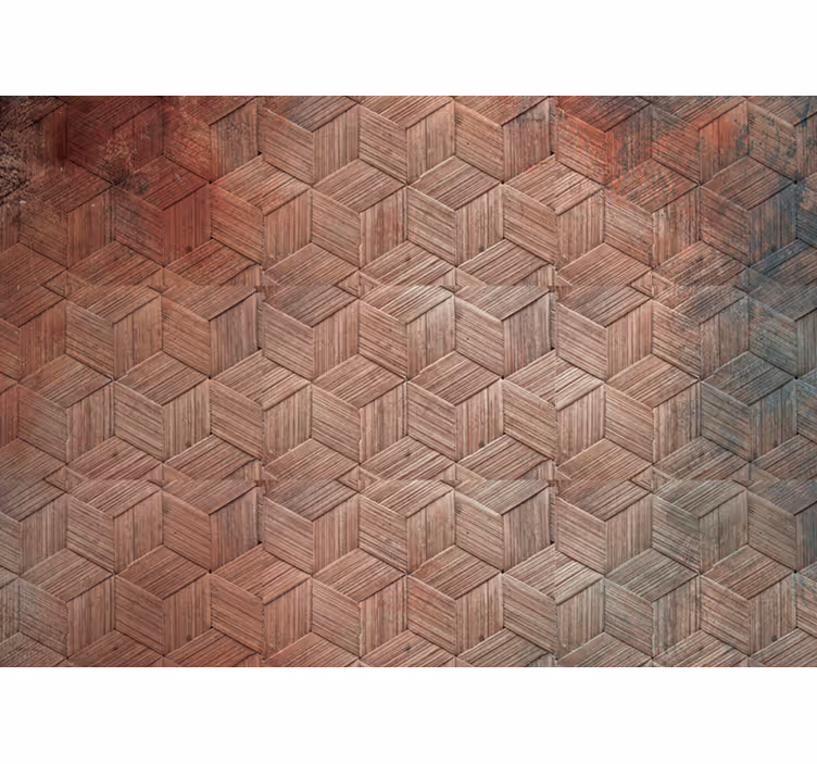 Geometric Wood Pattern textured wall mural - TenStickers