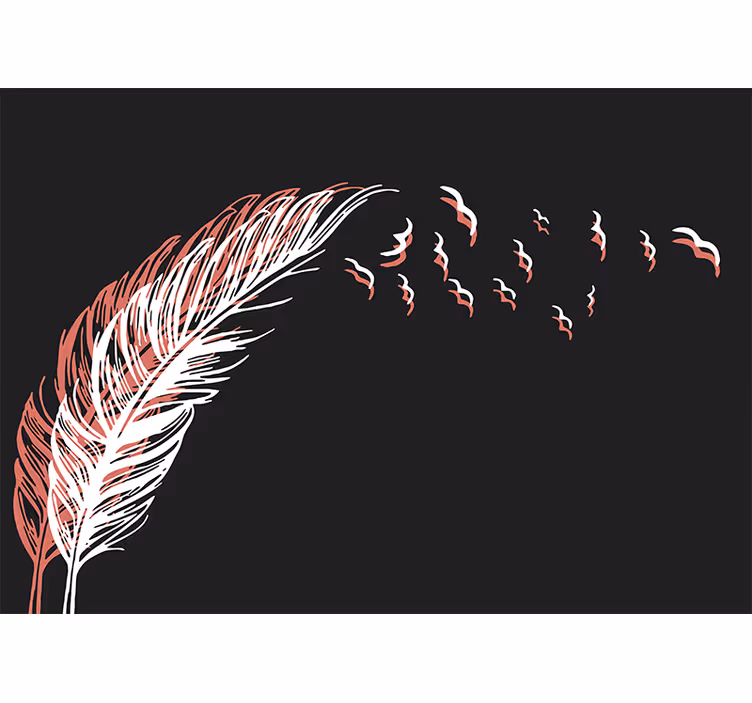 Abstract wall mural feathering flow motion - TenStickers