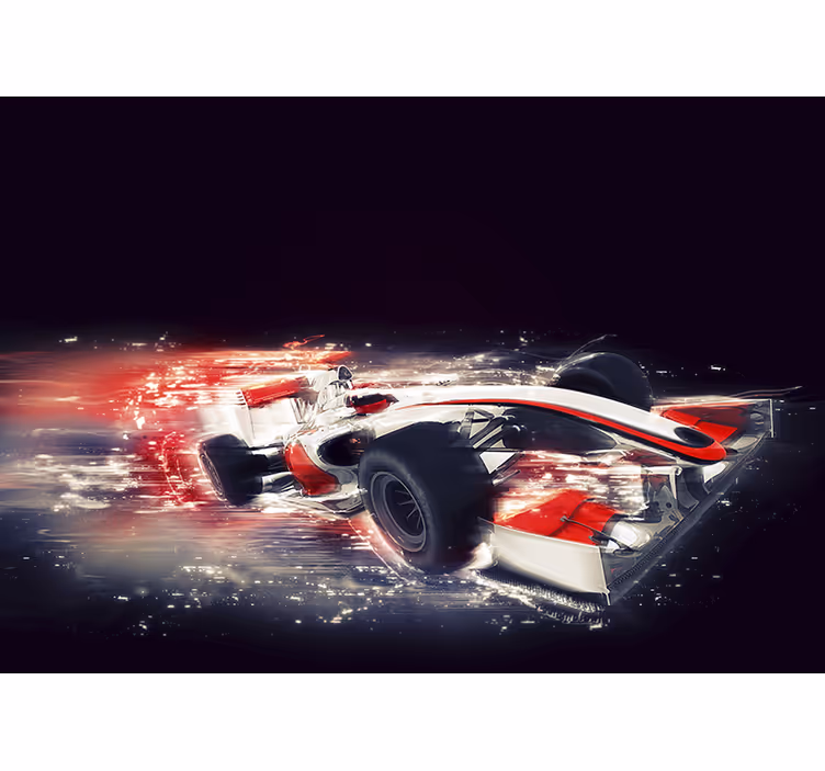 Vehicle wall mural racing car in motion - TenStickers