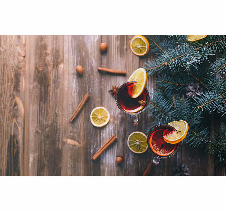 Christmas wall mural mulled wine display - TenStickers