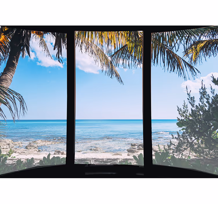 Sea animals wall mural tranquil ocean scene - TenStickers