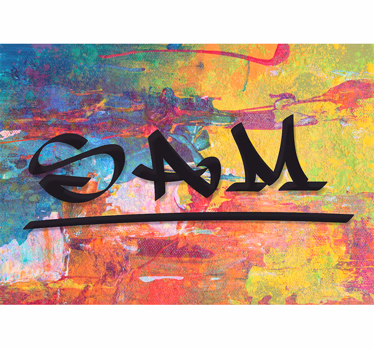 Custom wall mural colorful name design - TenStickers
